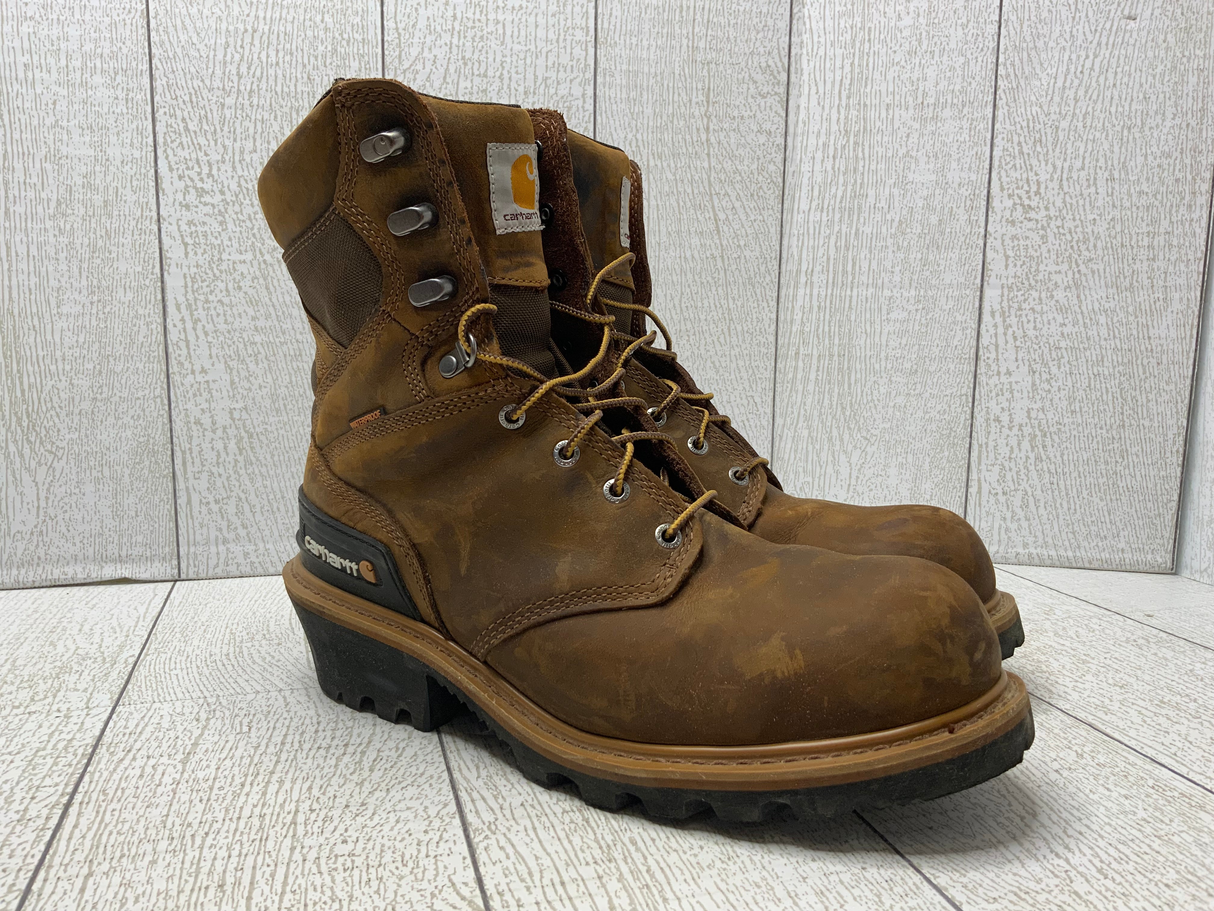 Carhartt Men's 8" Waterproof Composite Toe Leather Logger Boot CML8360 (7998680432878)